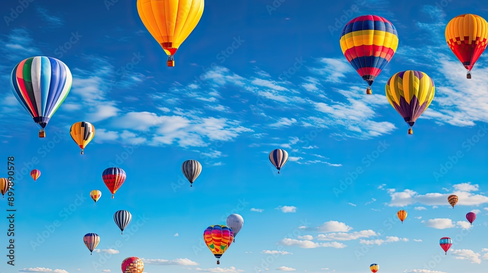 Obraz premium balloons blue sky vertical