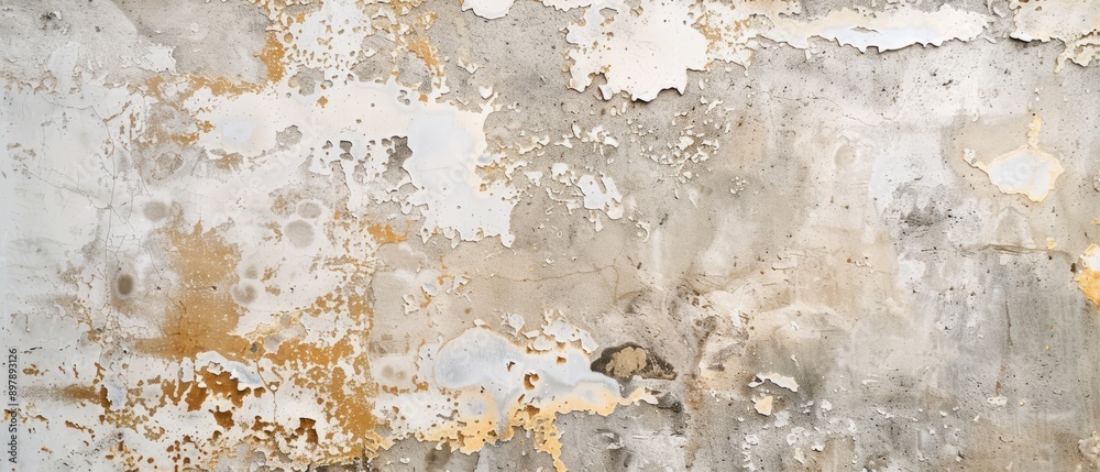 Fototapeta premium Panoramic close-up, high detail scan of grease-stained wall texture, Generative AI