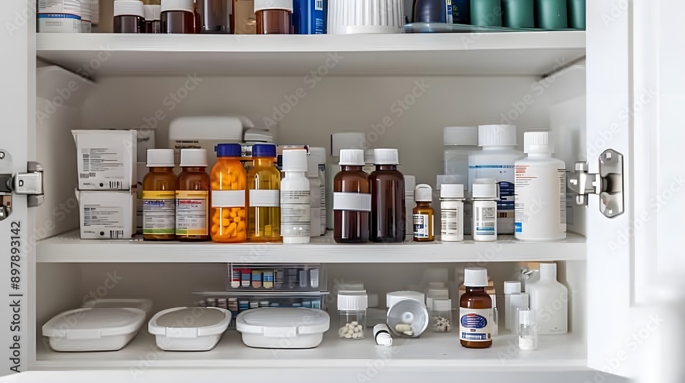 Medicine Cabinet Full of Pills and Bottles Medicine Cabinet Full of Pills and Bottles