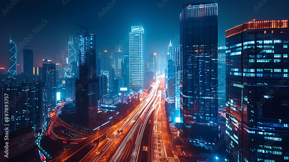 Fototapeta premium future city skyline