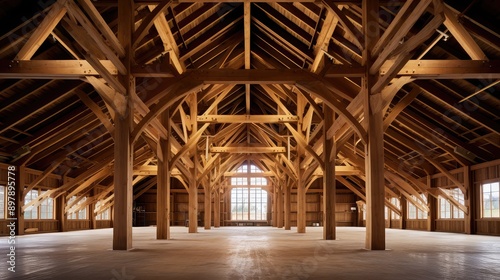 beams truss timber frame © sevector