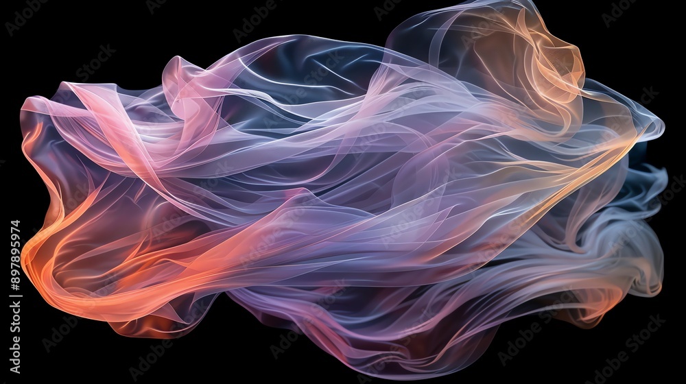 Fototapeta premium Abstract Flowing Fabric with Gradient Colors.