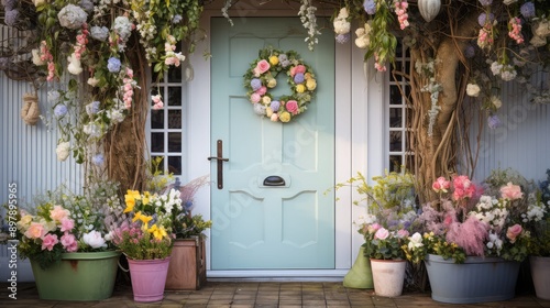 pastel spring door