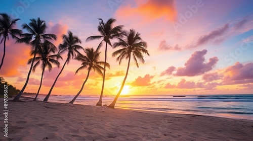 sand palm tree sunrise