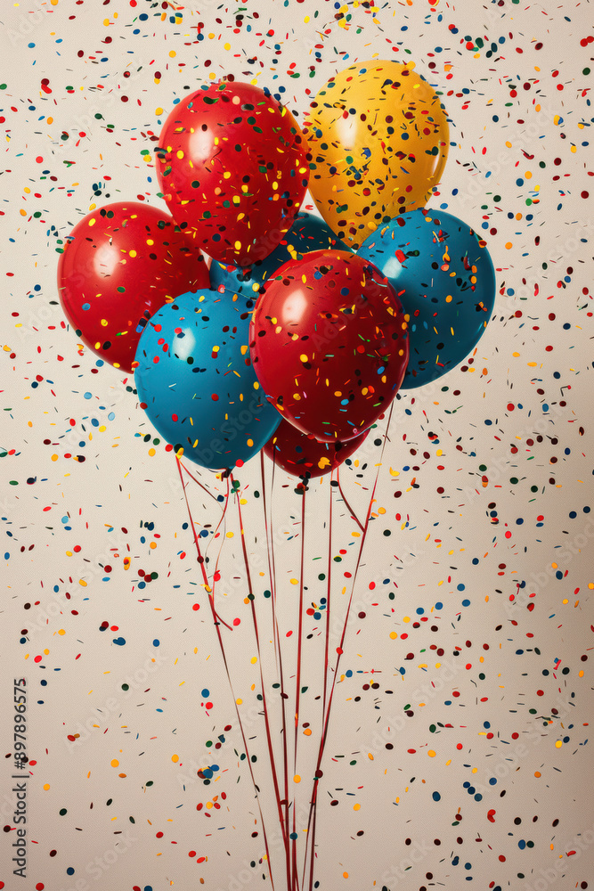 Colorful Birthday Banner with Balloons Colorful Birthday Banner with Balloons