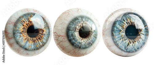 Realistic human eye models isolated on transparent background photo