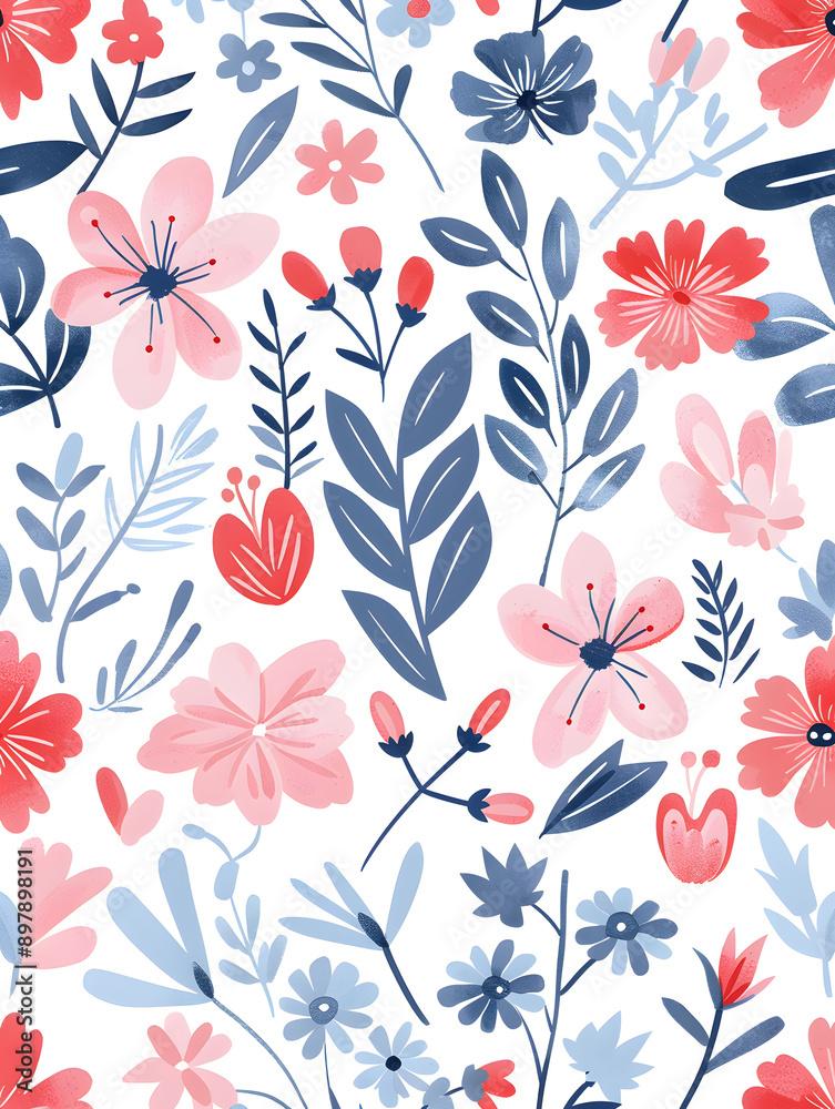 2D flower and leaf cards in various styles 2D flower and leaf cards in various styles