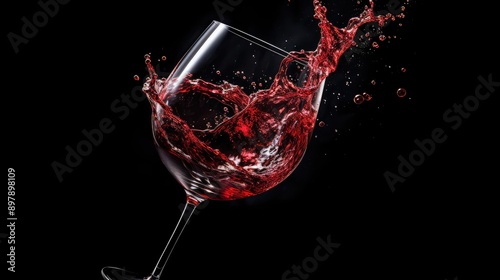 frozen wine glass dark background