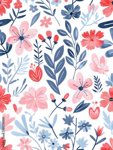 2D flower and leaf cards in various styles