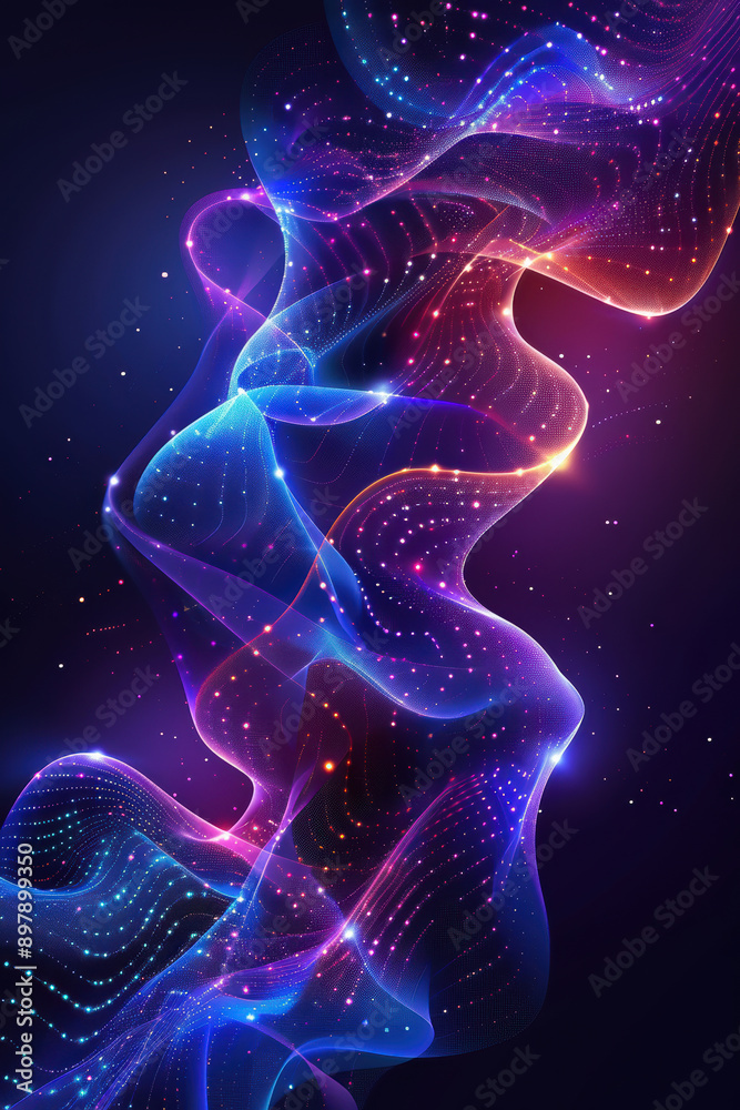 Futuristic Digital Waves with Blue and Purple Gradient Futuristic Digital Waves with Blue and Purple Gradient