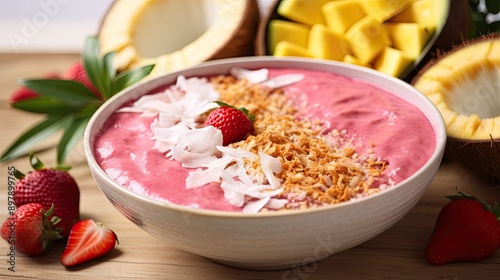 coconut pink smoothie bowl