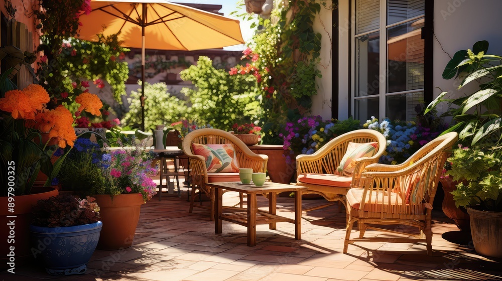 Obraz premium furniture sunny patio