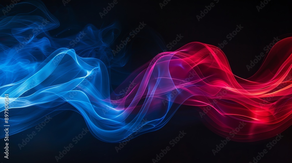 Abstract Blue and Red Smoke Waves. Abstract Blue and Red Smoke Waves.