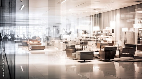 modern blurred interior design retail