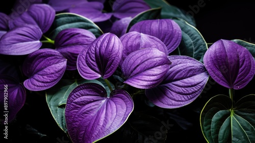 cluster violet leaf photo