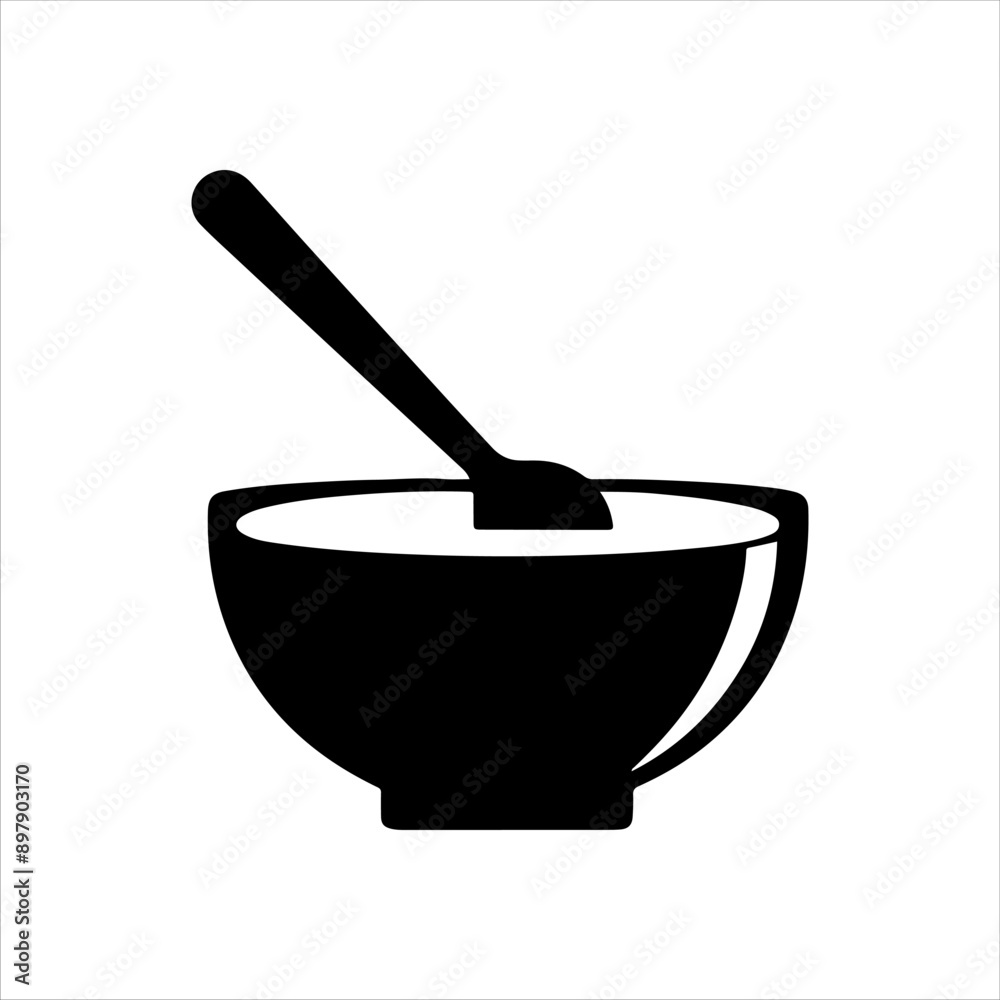 Bowl with spoon silhouette on white background. Bowl spoon icon vector sign illustration design.
Bowl with spoon silhouette on white background. Bowl spoon icon vector sign illustration design.