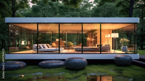 Wallpaper Mural sleek glass house Torontodigital.ca