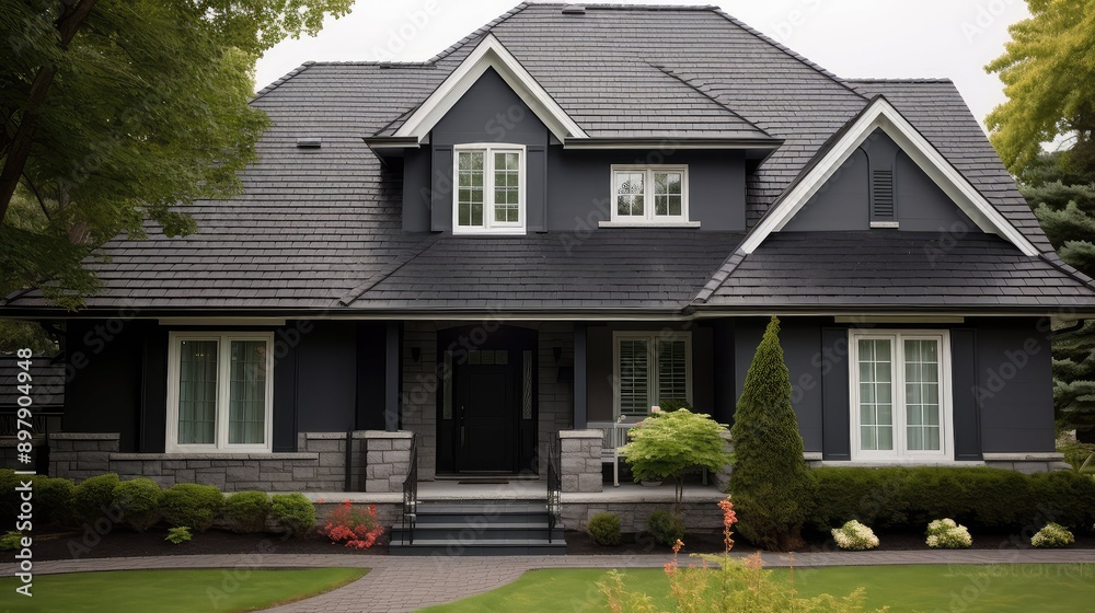 Obraz premium house dark gray slate
