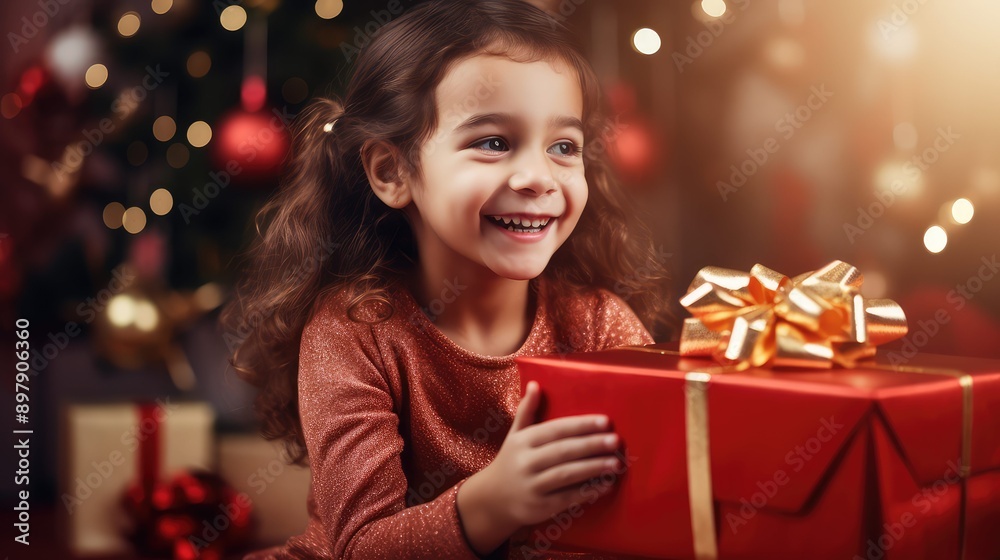child red present child red present