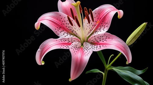 shot pink tiger lily photo