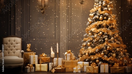 ornaments christmas gold © sevector