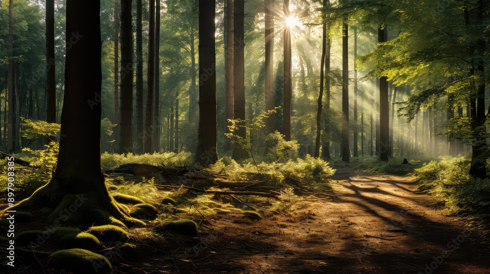 Fototapeta premium trees changing light