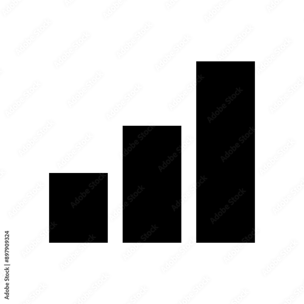 Growth graph silhouette icon with simple and modern design Growth graph silhouette icon with simple and modern design