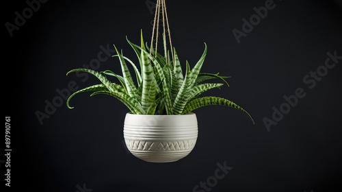 leaves aloe vera plant in pot photo