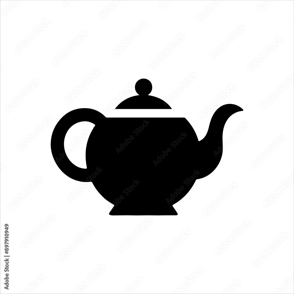 Teapot silhouette on white background. Teapot icon vector sign illustration design. Teapot silhouette on white background. Teapot icon vector sign illustration design.