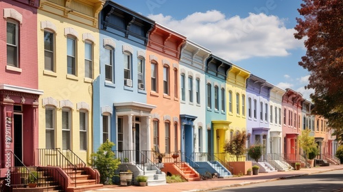 colorful row houses photo