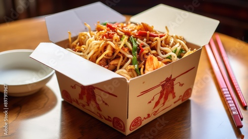 characters chinese take out box photo