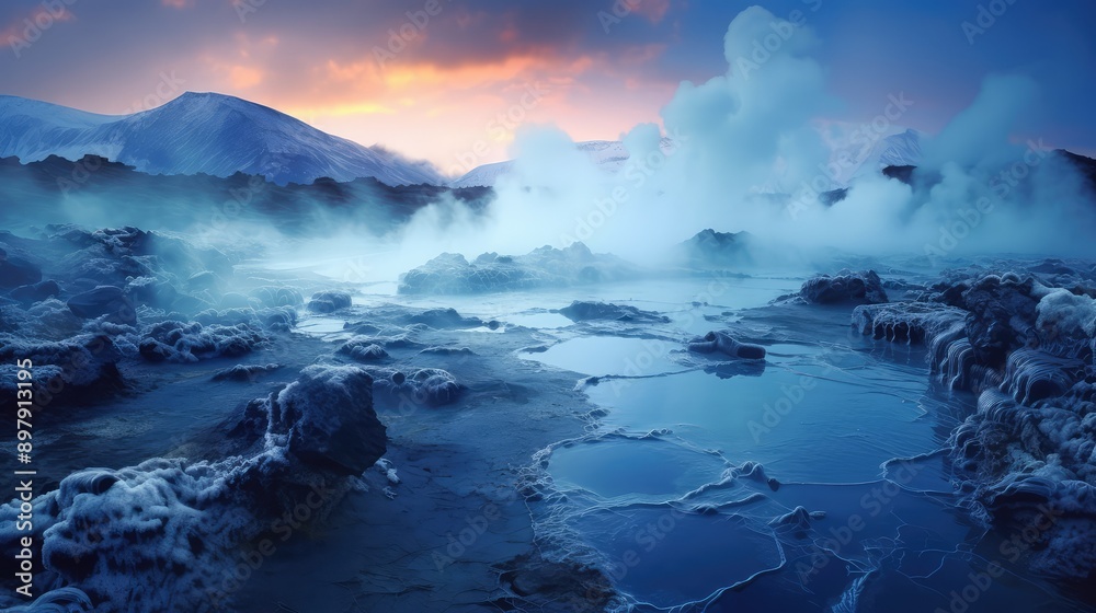 Obraz premium geothermal water vapor