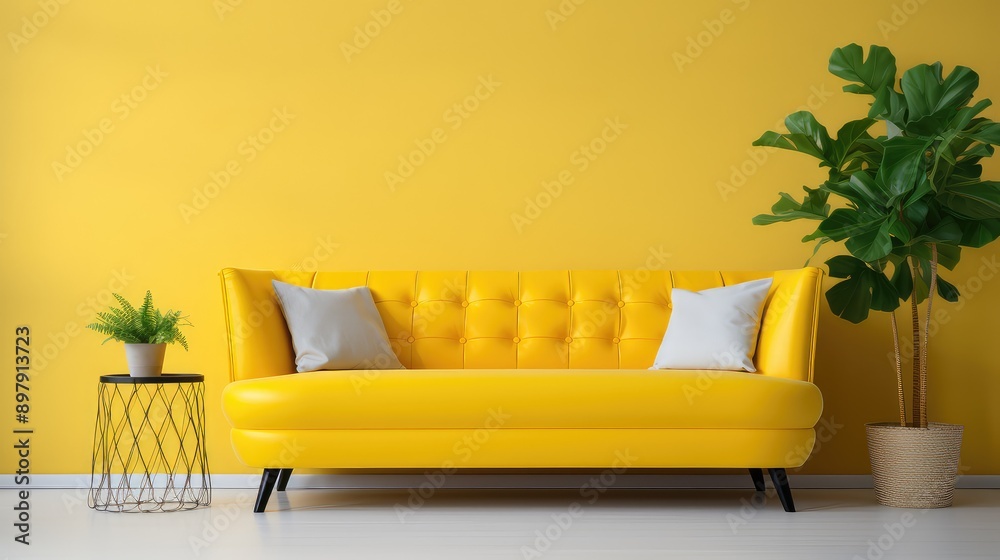 room yellow couch