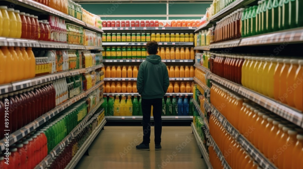 Man in a Supermarket Aisle Man in a Supermarket Aisle