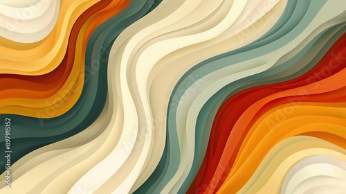 Abstract wavy background in warm colors.