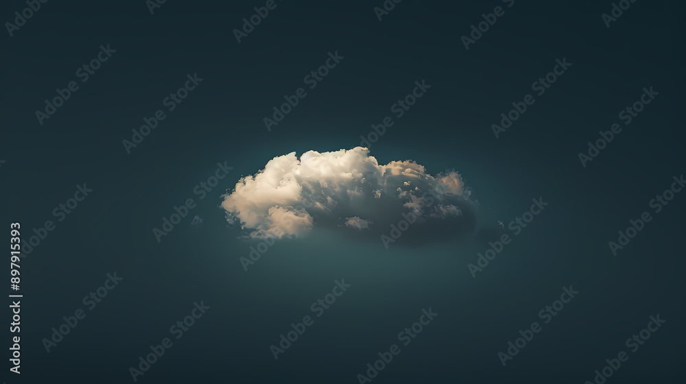 Naklejka premium Lonely white cloud