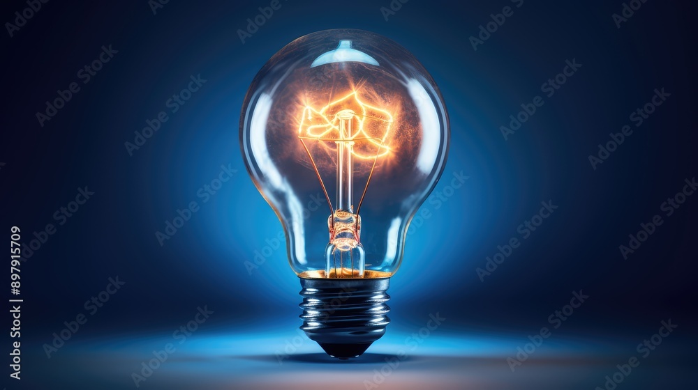 glow lightbulb blue background glow lightbulb blue background