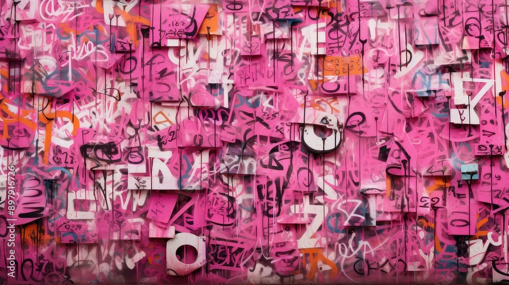 Fototapeta premium urban pink letters