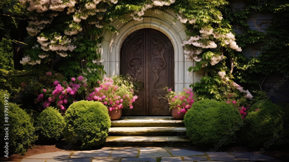 Fototapeta premium garden door frame