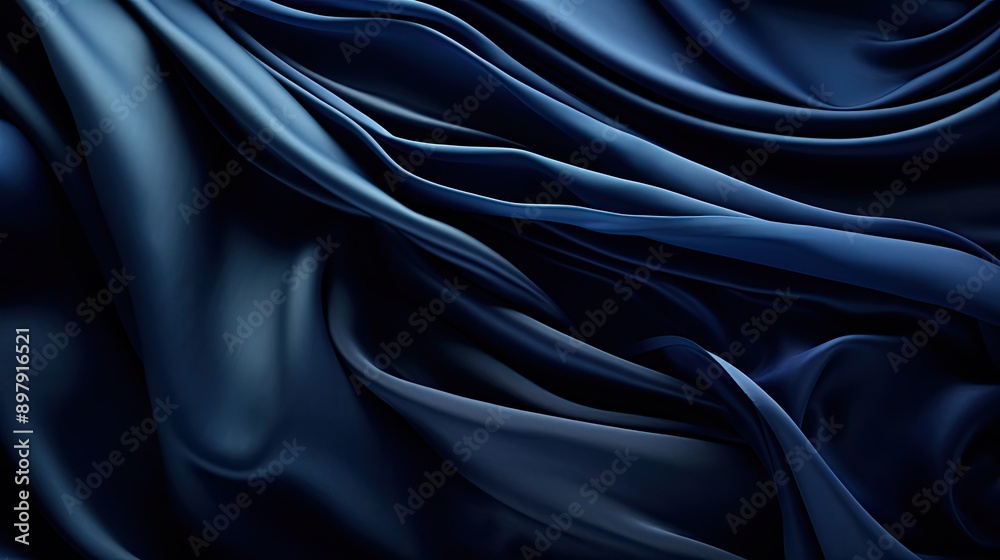 Fototapeta premium flowing dark blue fabric