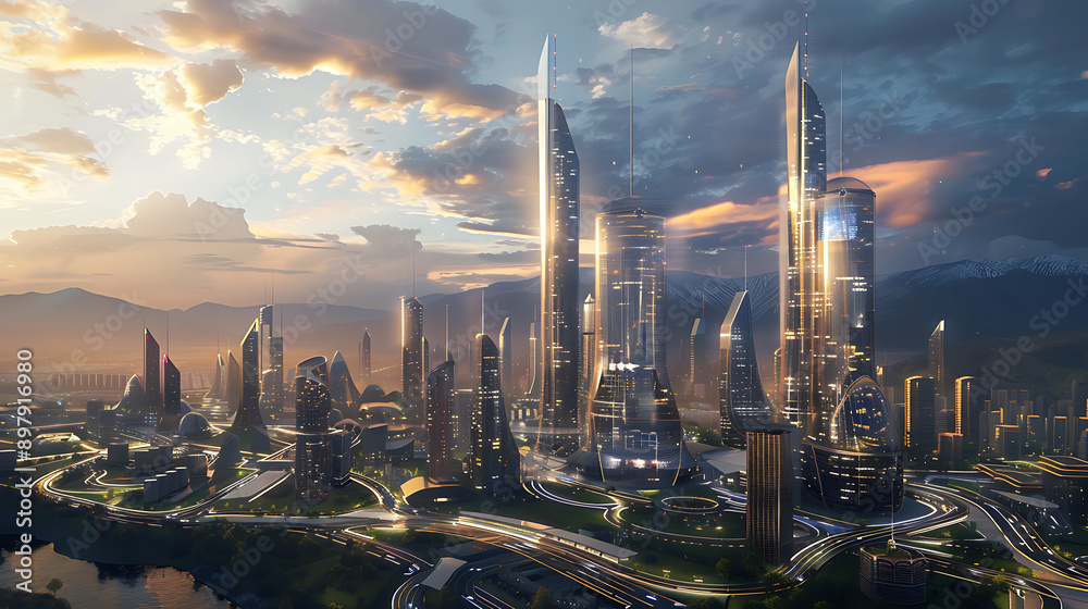 Obraz premium future city