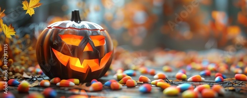 Elegant Halloween candy, stylish presentation,