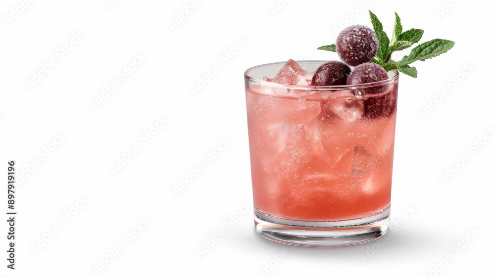 Vibrant Watermelon Agua Fresca Beverage in Clear Glass with Ice and Mint Garnish Vibrant Watermelon Agua Fresca Beverage in Clear Glass with Ice and Mint Garnish