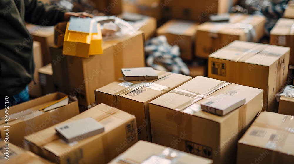 Cardboard Boxes Prepared for International Shipping and Delivery Cardboard Boxes Prepared for International Shipping and Delivery