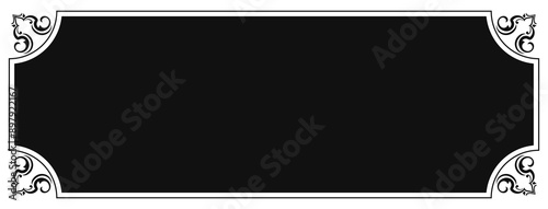 Elegant Black and White Border Frame: A classic and timeless design, this decorative border frame features a black background with a white intricate border, offering a sophisticated and elegant touch 
