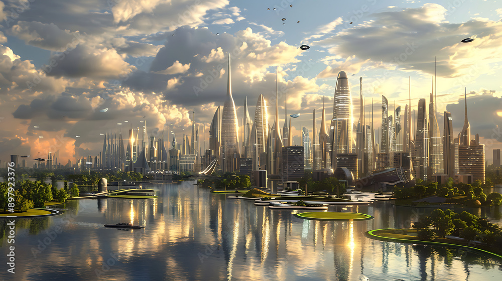 Naklejka premium future city