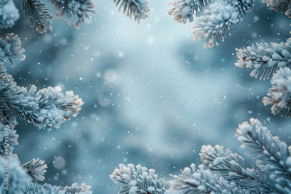A minimalist winter landscape with snow-laden fir branches framing negative space, softly focused snowflakes, and a muted cool color palette.
A minimalist winter landscape with snow-laden fir branches framing negative space, softly focused snowflakes, and a muted cool color palette.