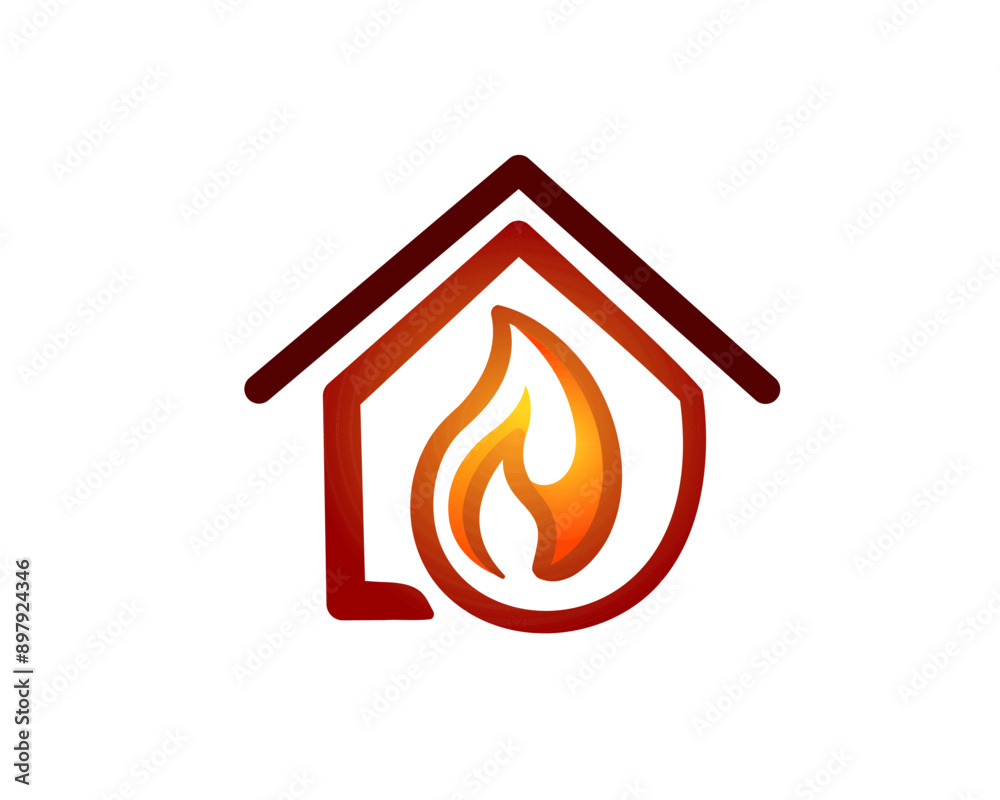 house fire hot logo design template house fire hot logo design template
