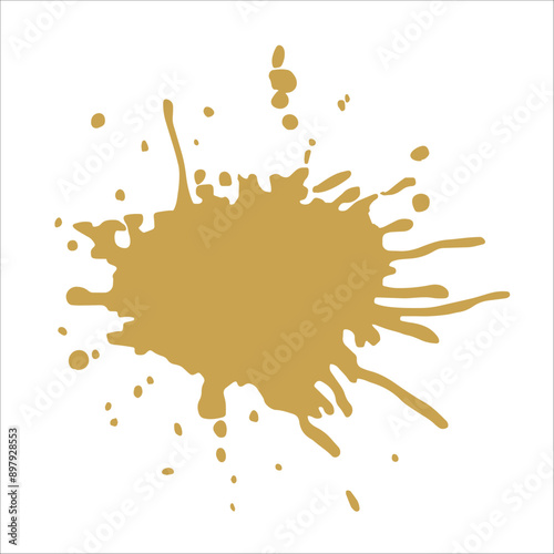 Paint gold pigment spray splash stain illustration spots