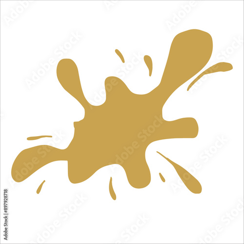 Paint gold pigment spray splash stain illustration spots